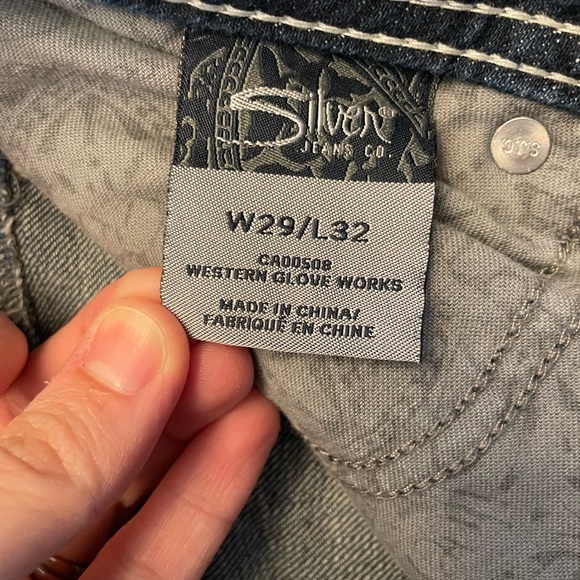 Silvers Berkley Flap Jeans EUC Button Pockets Dark Denim - Picture 2 of 12